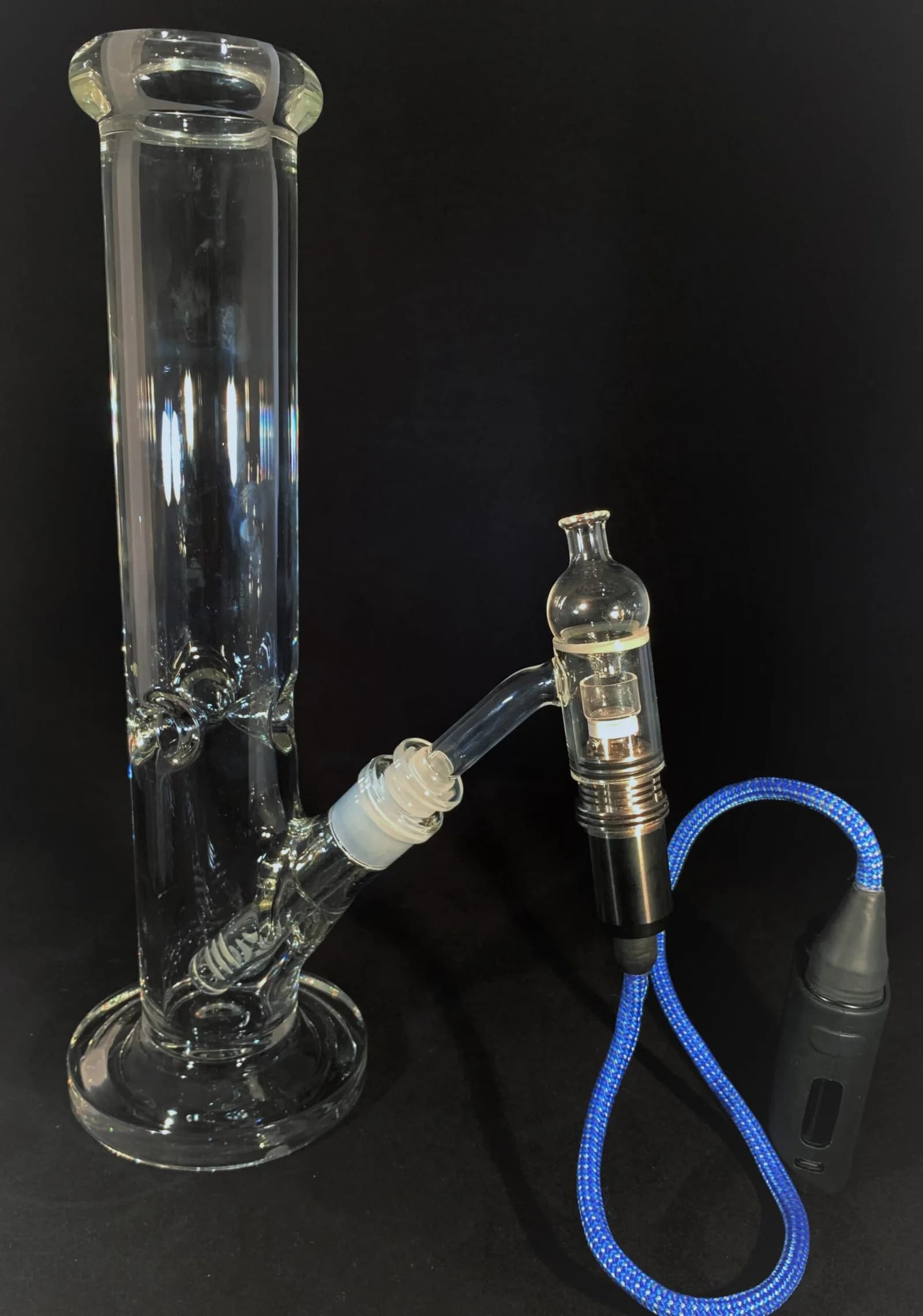 Thick Glass Straight Waterpipe w/ Flower Bowl – 14mm - thumbnail 5