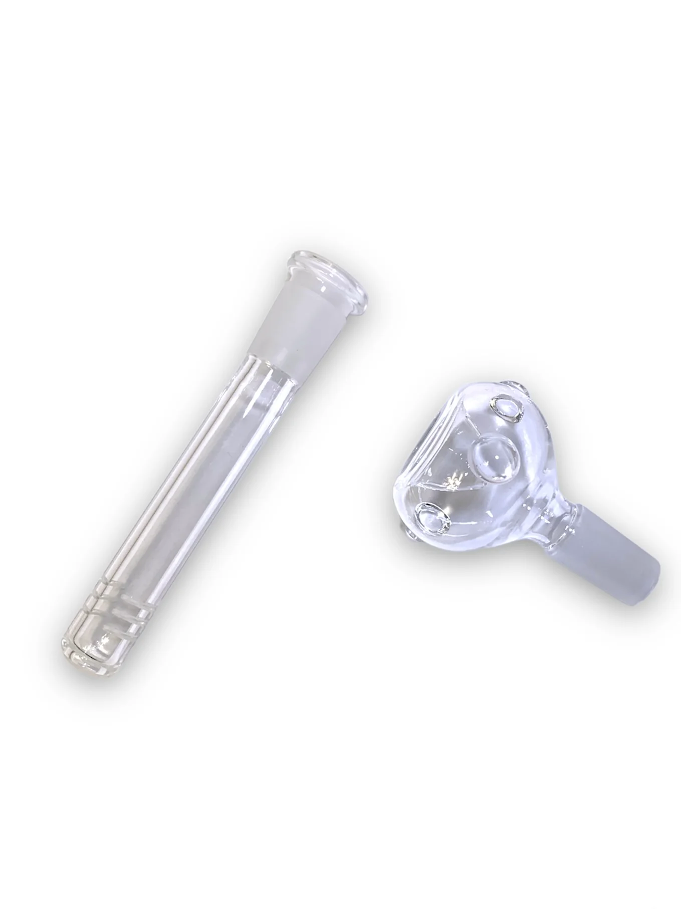 Thick Glass Straight Waterpipe w/ Flower Bowl – 14mm - thumbnail 3