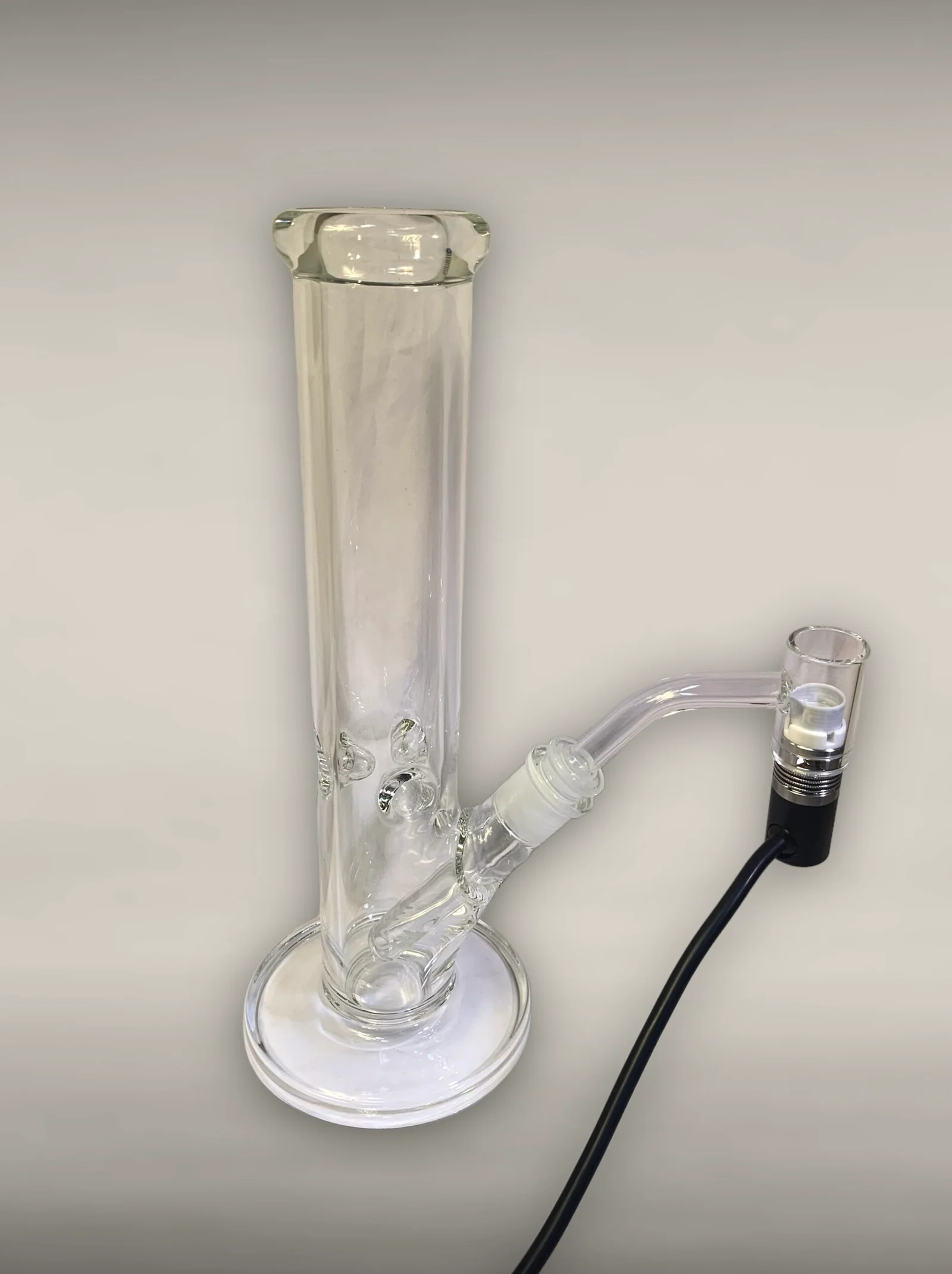 Thick Glass Straight Waterpipe w/ Flower Bowl – 14mm - thumbnail 4