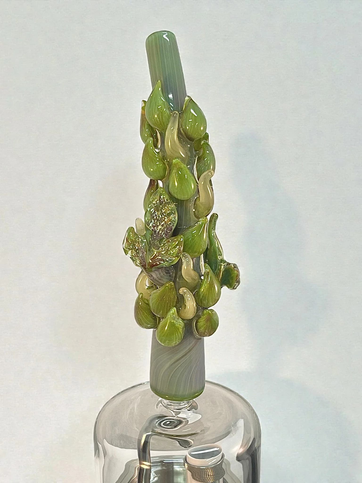 Hand-Blown Green Hemp Leaf 14mm Female Extender for Nice Dreamz Fogger | Mr. Gray Glass