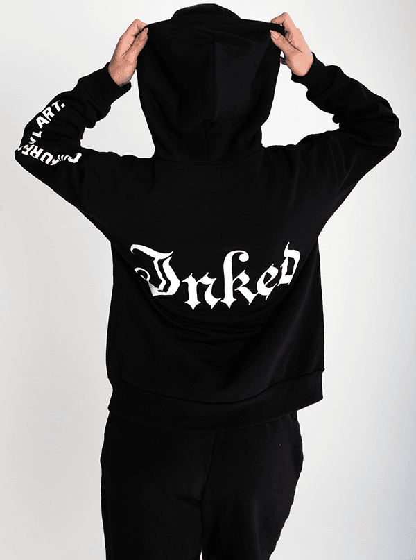 Unisex Inked Culture Style Art Hoodie – Black