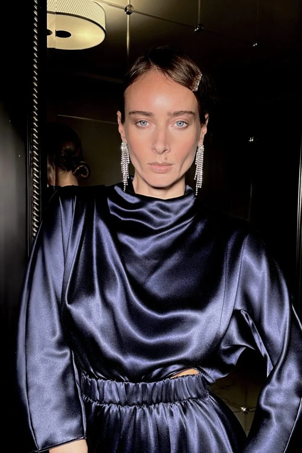 IRFE Navy Silk <p>Evening  Dress - thumbnail 6