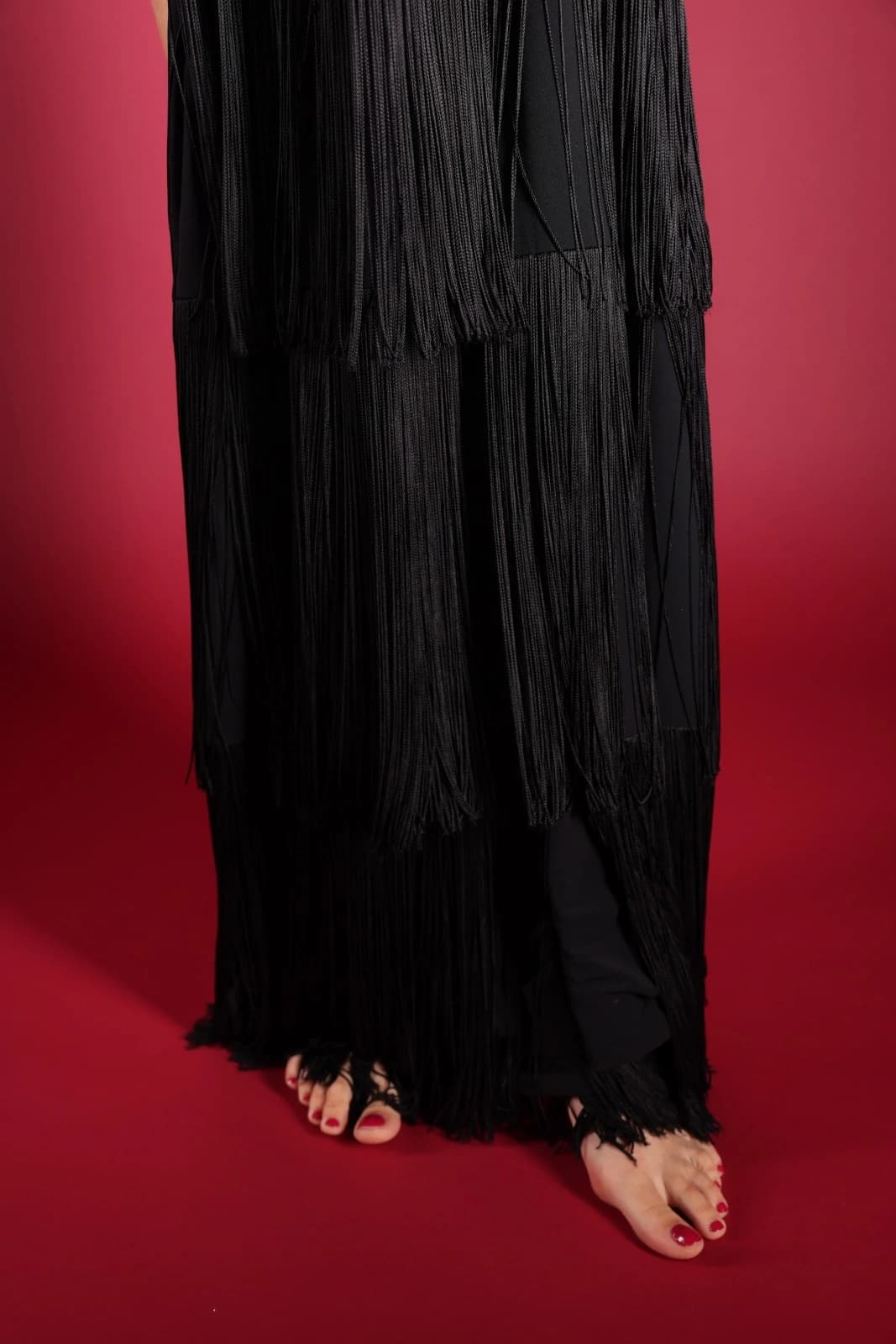IRFE Midnight Noir  <p> Handcrafted Fringe Gown - thumbnail 8