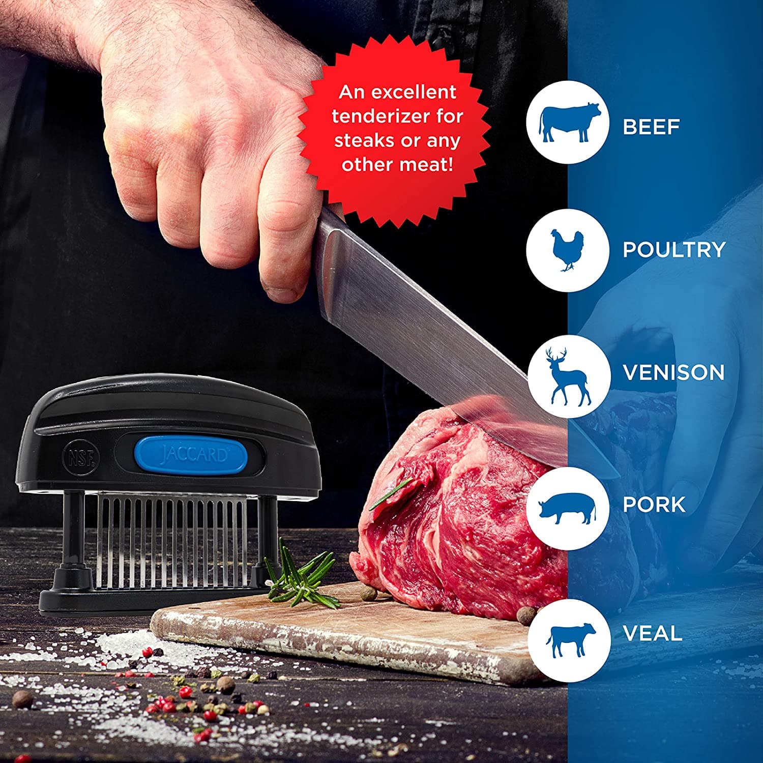 Meat Maximizer™ Meat Tenderizer (15 knives, ABS Composite Columns) - thumbnail 6
