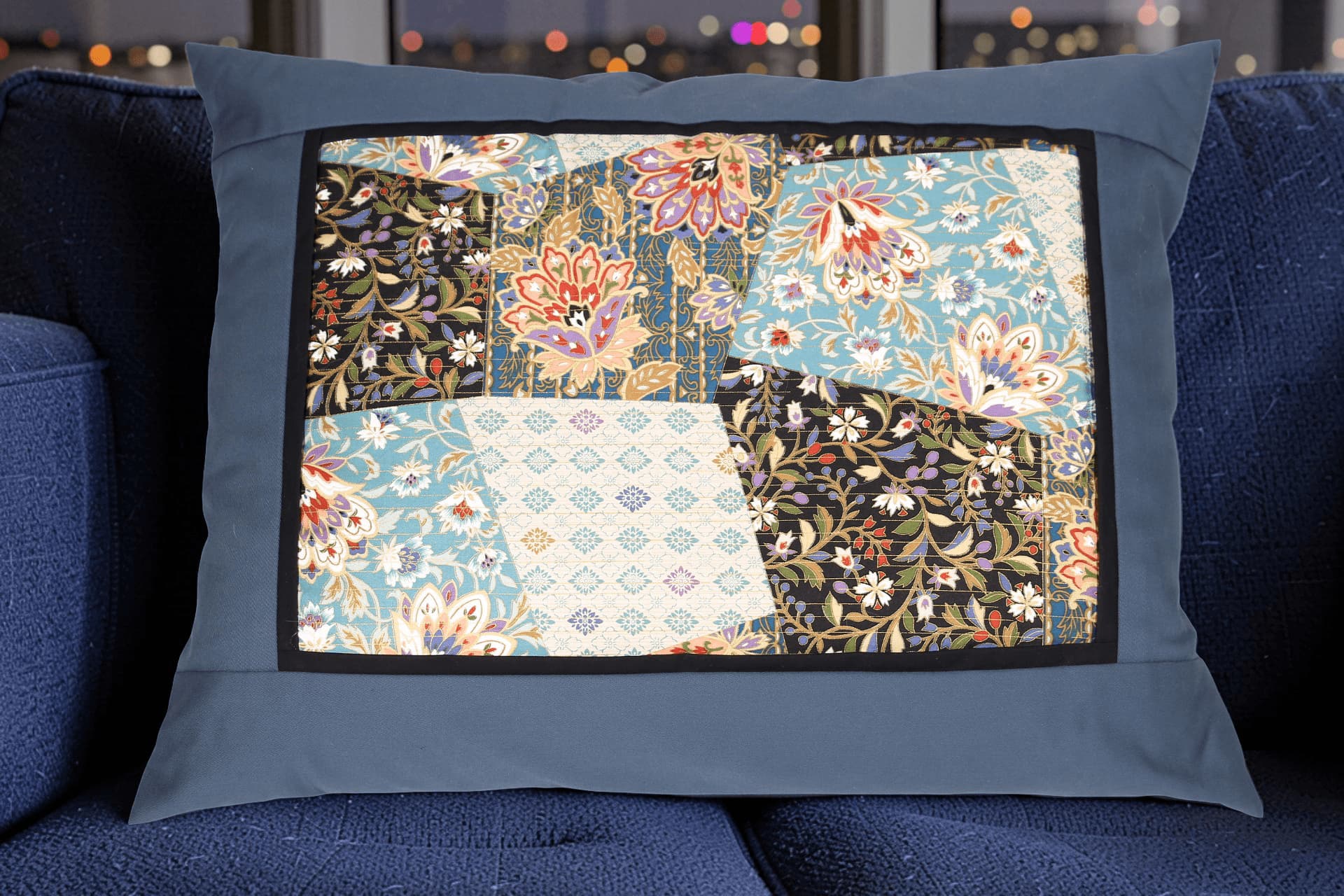 Blue Patches Duvet and Pillow Covers Set: Size Single - thumbnail 2
