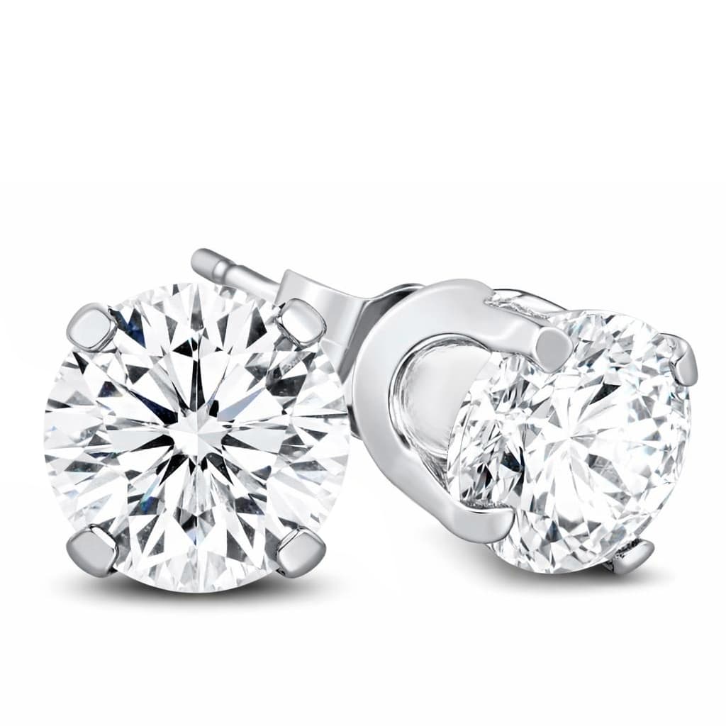 Top White Natural Diamond Stud Earrings $599 per/ct (0.50cttw – 1.25cttw)
