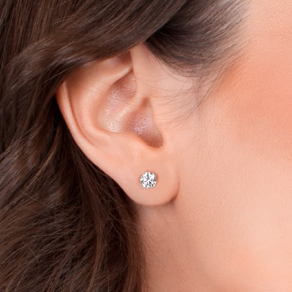14k white gold screwback- D &amp; E GIA RD VVS1 VVS2