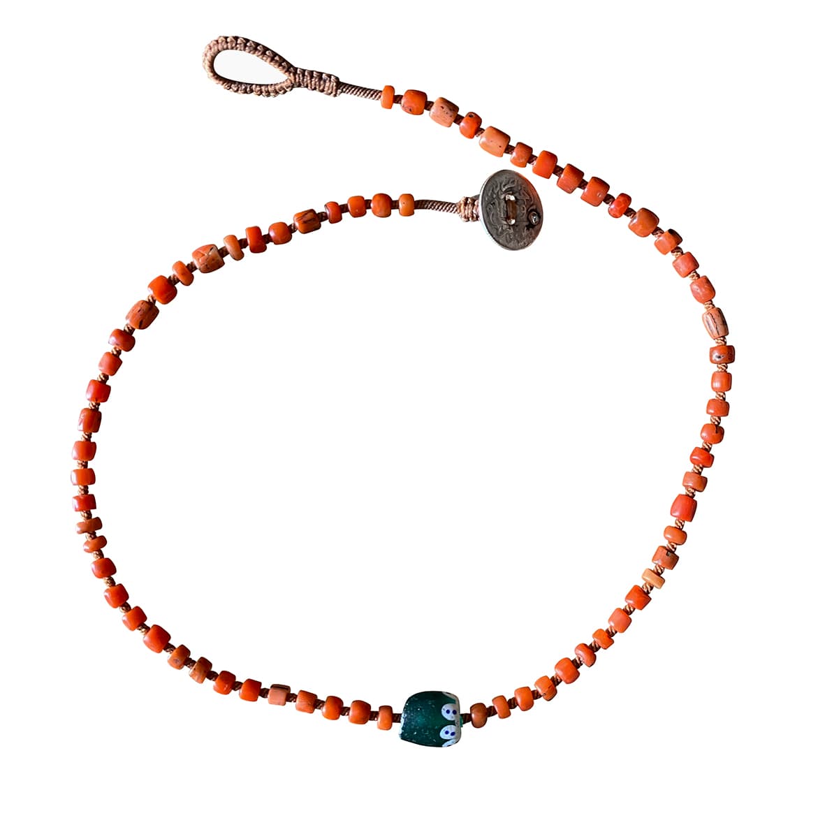 Sweet Coral And Glass Choker