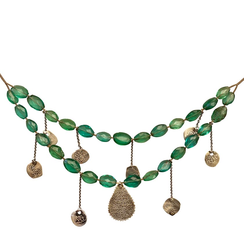 French Green Glass And Moroccan Charms