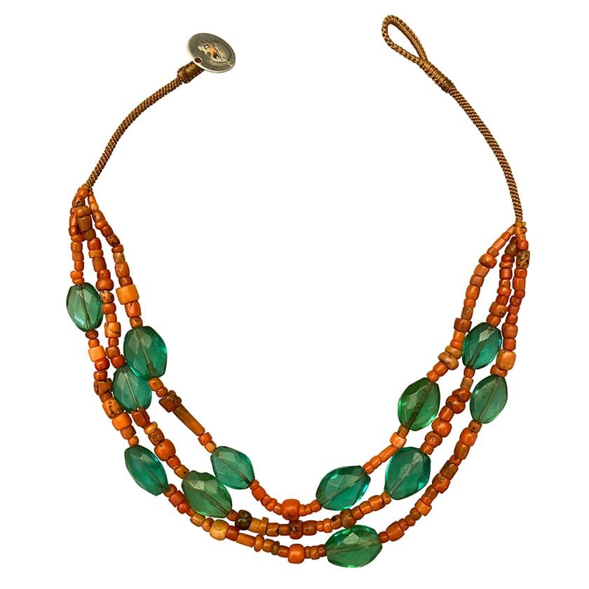 Coral And Green Glass