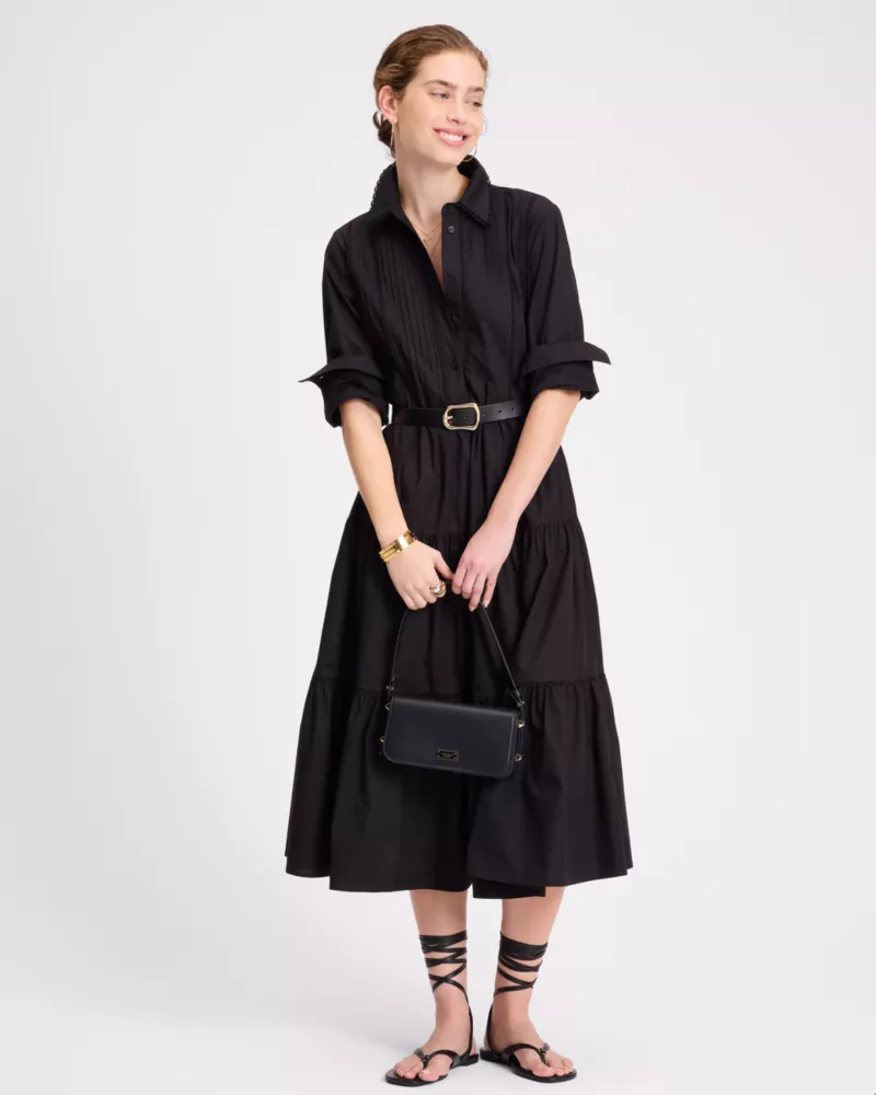 Pintuck Tiered Shirt Dress - thumbnail 2
