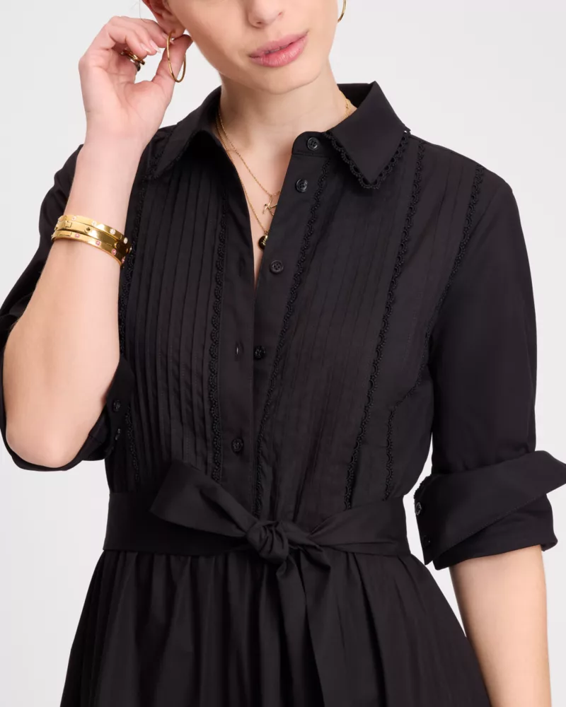 Pintuck Tiered Shirt Dress - thumbnail 3