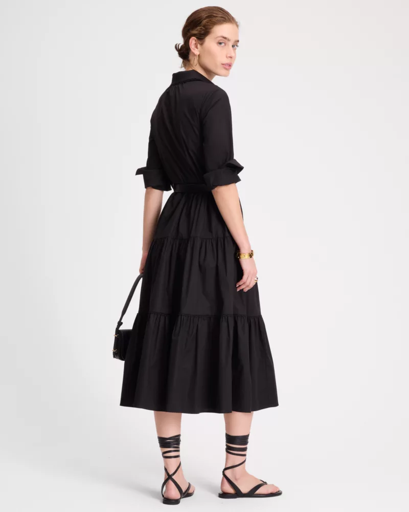 Pintuck Tiered Shirt Dress - thumbnail 5