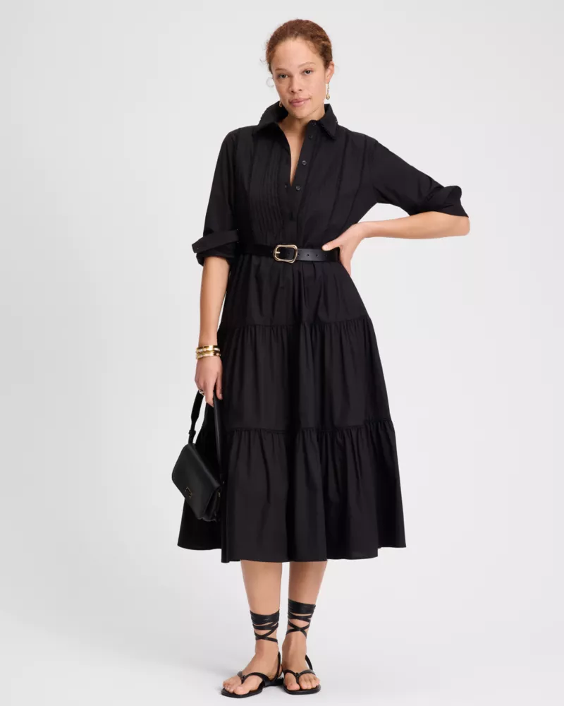 Pintuck Tiered Shirt Dress - thumbnail 6