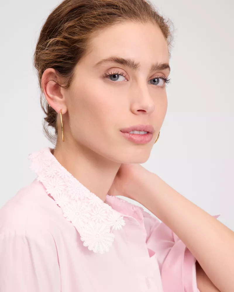 Daisy Lace Collar Button Up Shirt - thumbnail 3