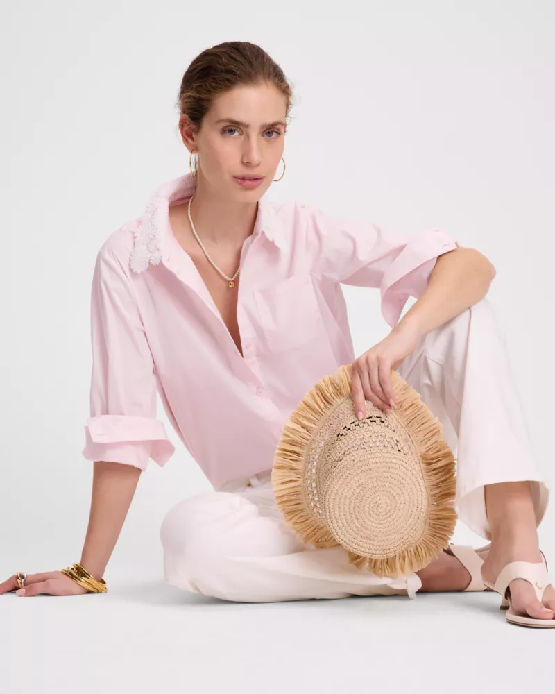 Daisy Lace Collar Button Up Shirt - thumbnail 4
