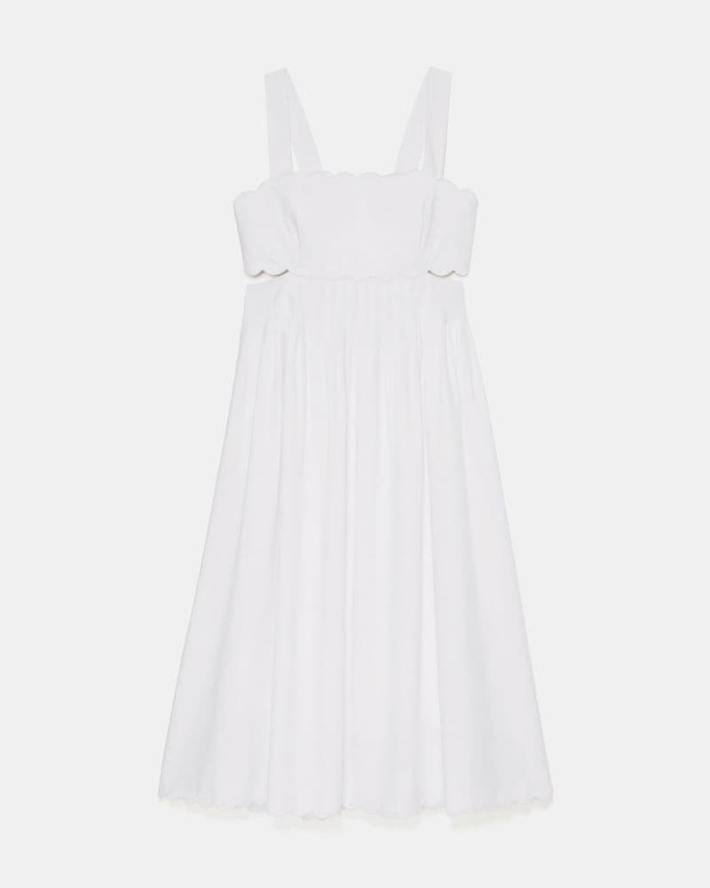 Scallop Open Back Midi Dress