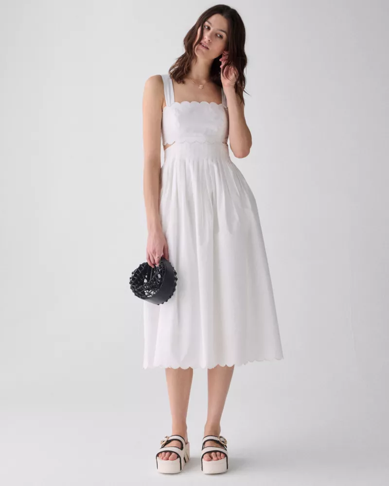 Scallop Open Back Midi Dress - thumbnail 2