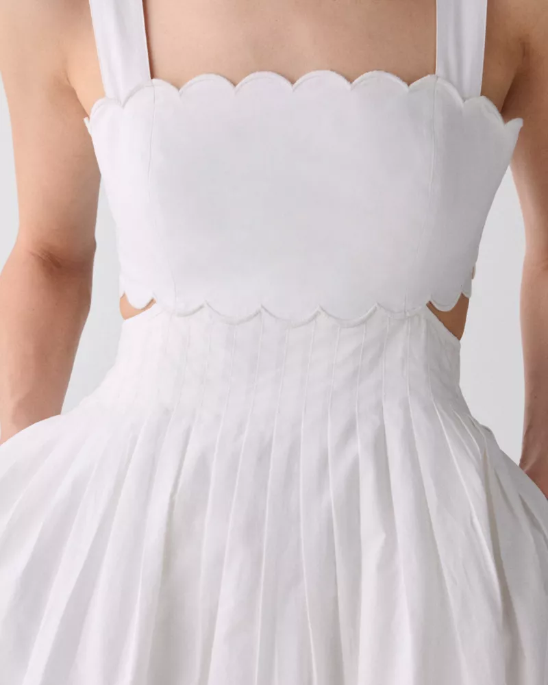 Scallop Open Back Midi Dress - thumbnail 3