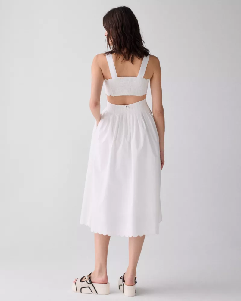 Scallop Open Back Midi Dress - thumbnail 4