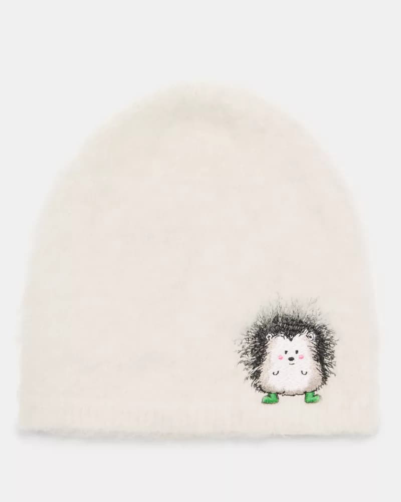 Hedgehog Patch Brushy Beanie