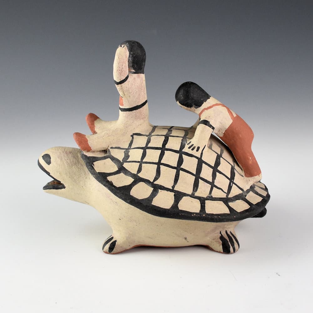 Ortiz, Seferina – Clay Turtle Storyteller with Two Kids (1970s)
