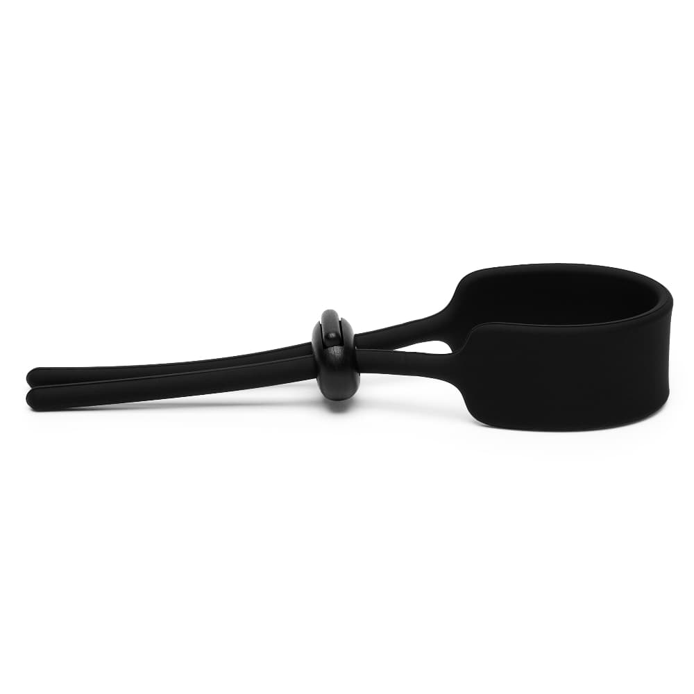 Black Adjustable Penis Ring with Thick Band - thumbnail 2