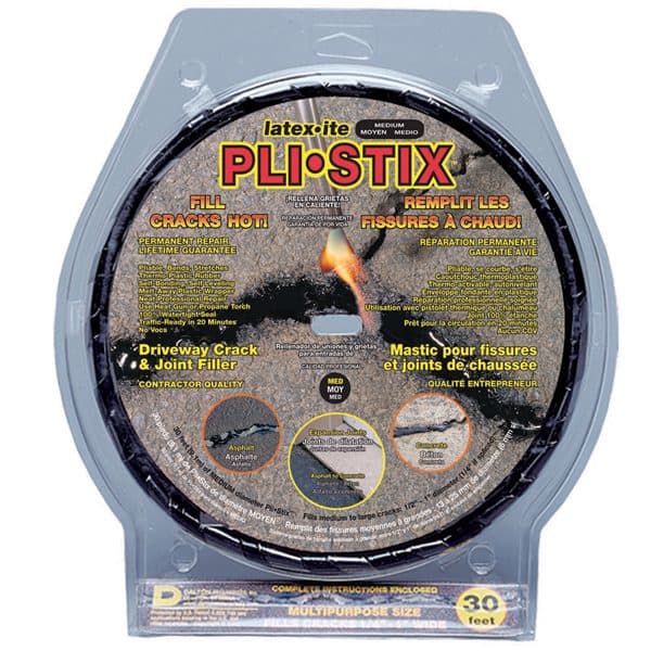 Latex·ite<sup>®</sup> Pli-Stix<sup>®</sup> 30ft. MEDIUM 1/2″ Black Permanent Asphalt Crack Filler