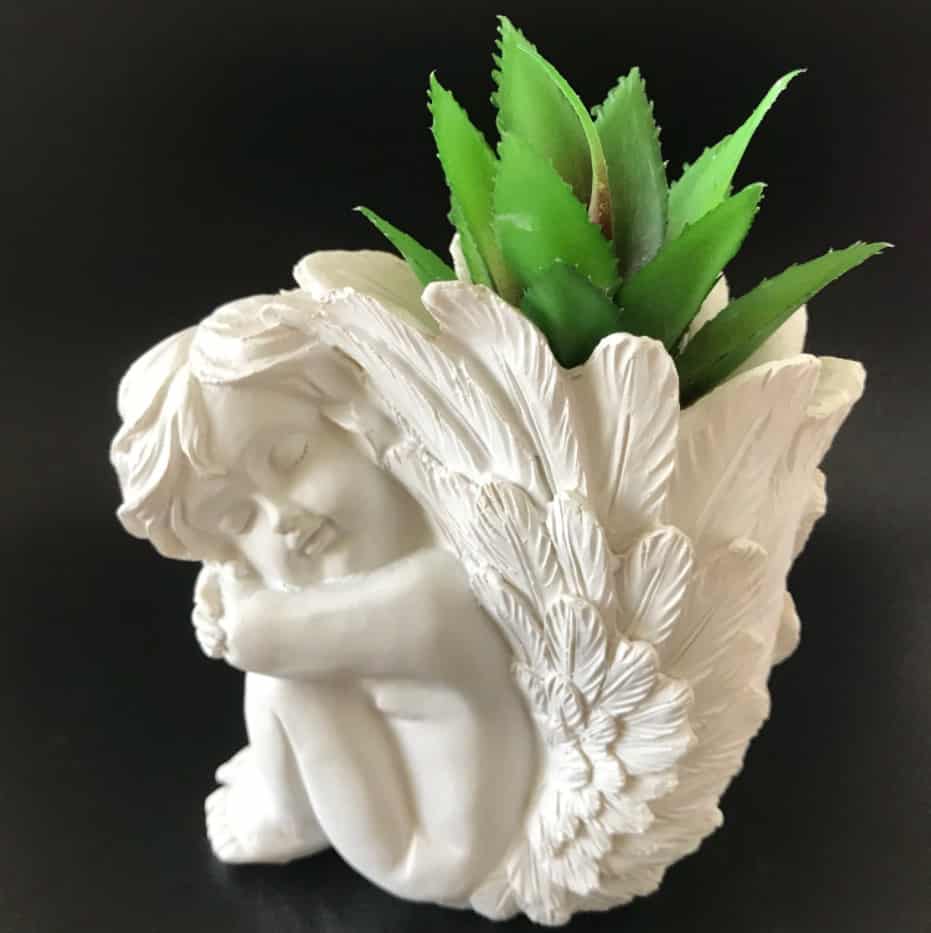 LCMOLDS Concrete Angel Vase Planter Silicone Statue Molds