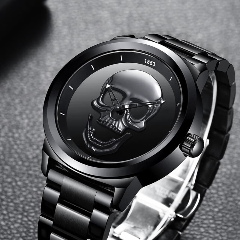 LIGE Skull Watch – LIGE9876 Punk 3D Skull Men Watch - thumbnail 4