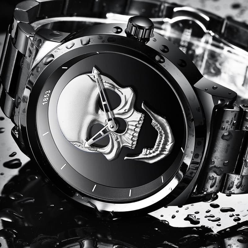LIGE Skull Watch – LIGE9876 Punk 3D Skull Men Watch - thumbnail 3