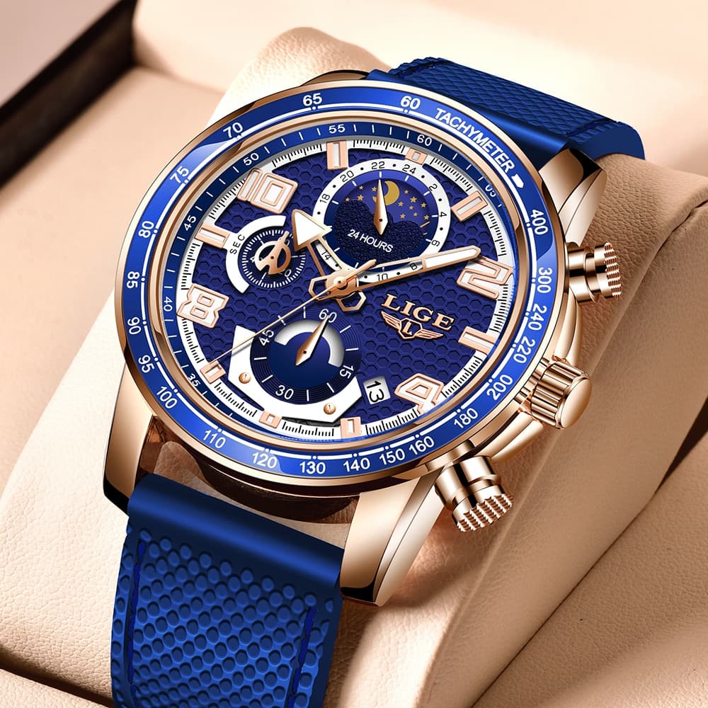 LIGE 8955 Creative Silicone Strap Wristwatch - thumbnail 4