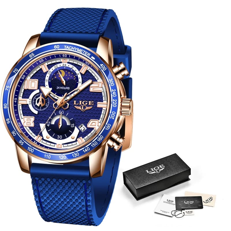 LIGE 8955 Creative Silicone Strap Wristwatch - thumbnail 5