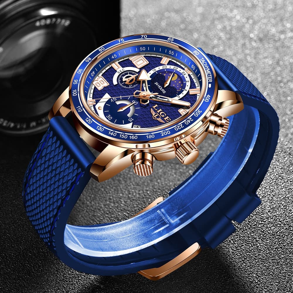 LIGE 8955 Creative Silicone Strap Wristwatch - thumbnail 3