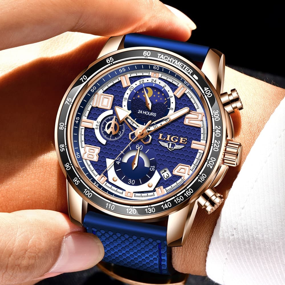LIGE 8955 Creative Silicone Strap Wristwatch - thumbnail 2