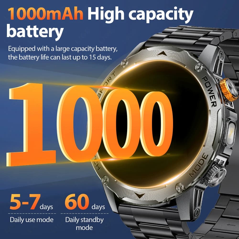 LIGE Sports v4.0 – 1000mah AMOLED LED Flashlight 3ATM Smartwatch - thumbnail 2
