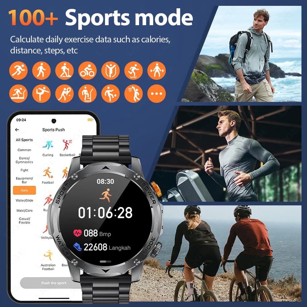 LIGE Sports v4.0 – 1000mah AMOLED LED Flashlight 3ATM Smartwatch - thumbnail 5