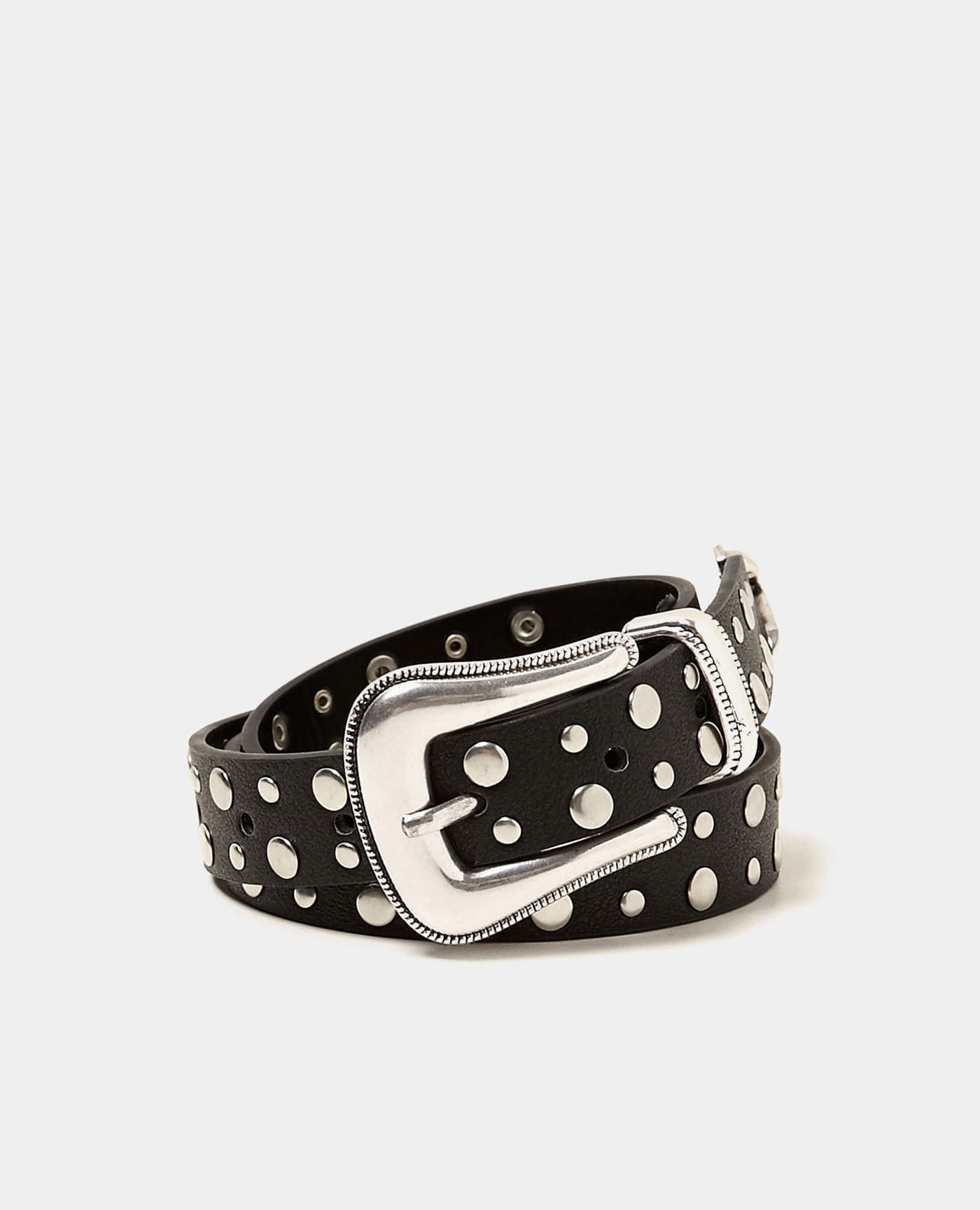 Slim Leather Belt in Black