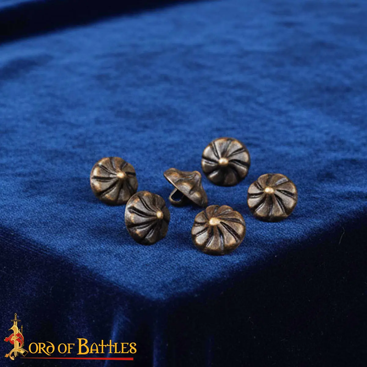 Medieval Antique Brass Buttons – Set of 6