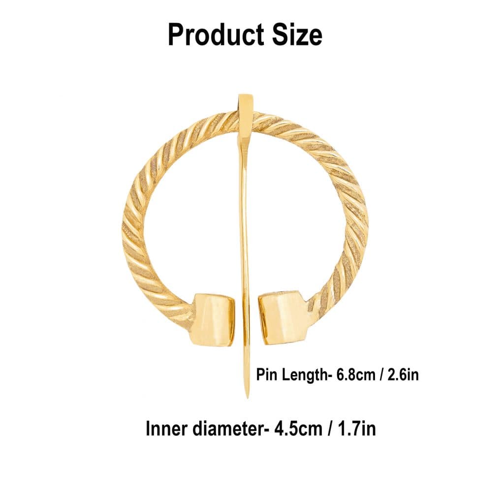 Viking Penannular Brooch Pure Brass Cloak Clasp - thumbnail 3