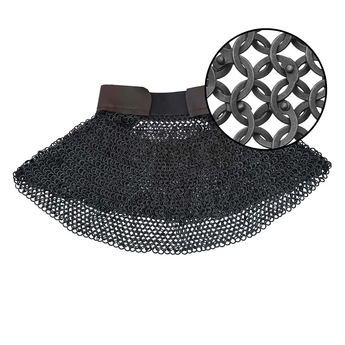 Medieval Chainmail Aventail Dome Riveted Flat Ring and Alternating 9 mm