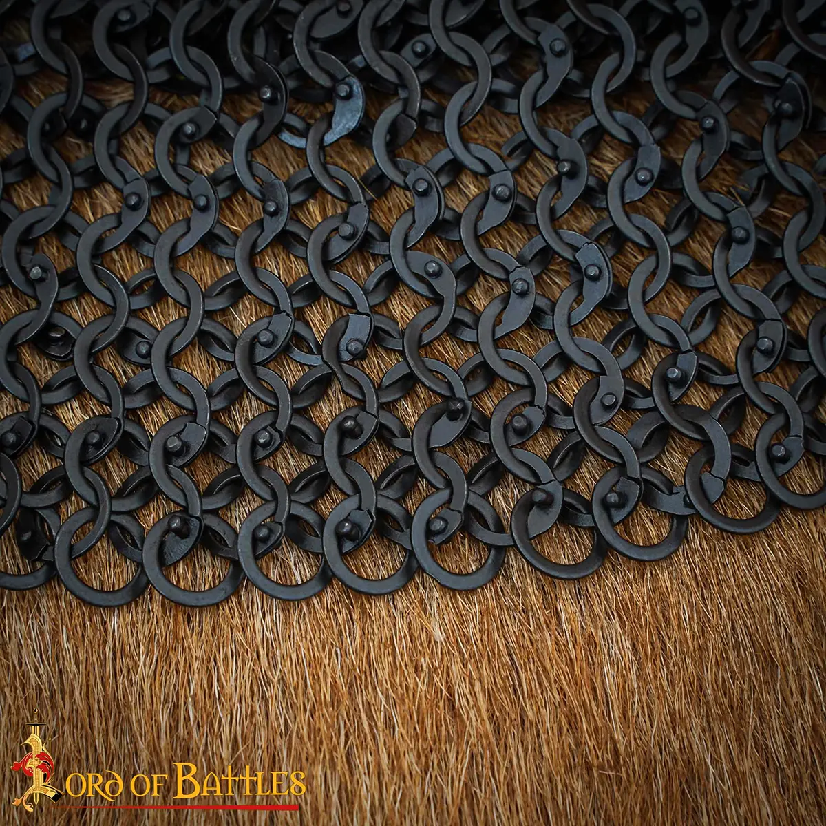 Medieval Chainmail Aventail Dome Riveted Flat Ring and Alternating 9 mm - thumbnail 5