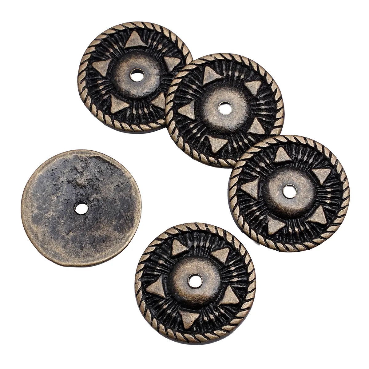 Antique Brass Conchos Set of 5 - thumbnail 5