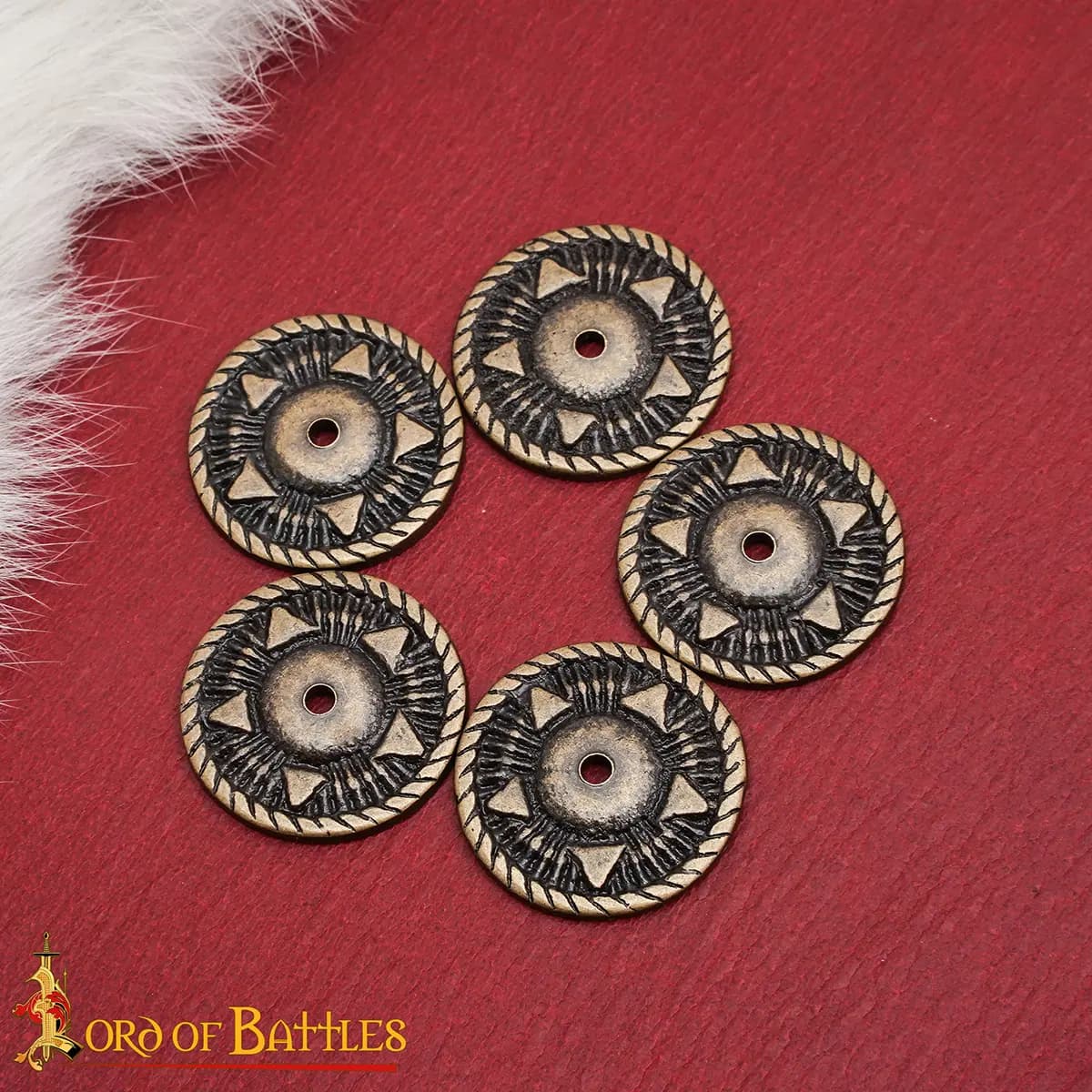 Antique Brass Conchos Set of 5