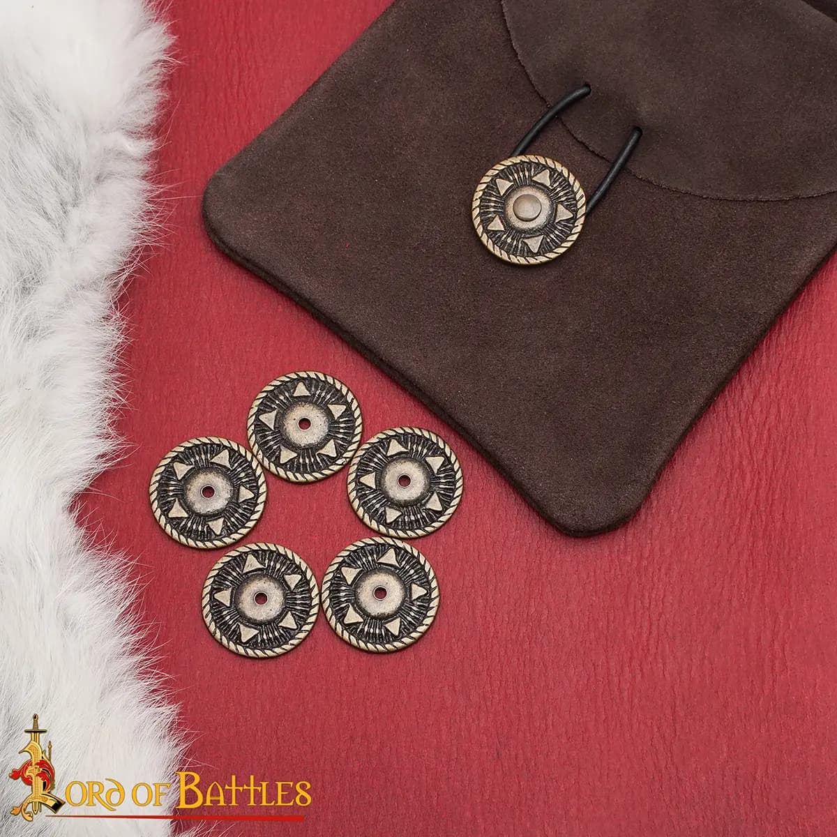 Antique Brass Conchos Set of 5 - thumbnail 2