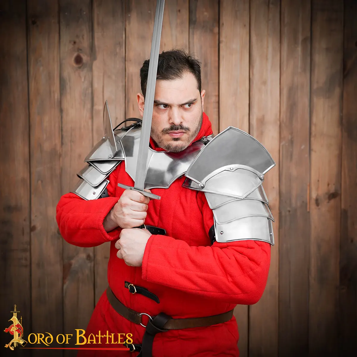 Questing Knight Medieval Fantasy Pauldrons with Blade Breakers - thumbnail 7