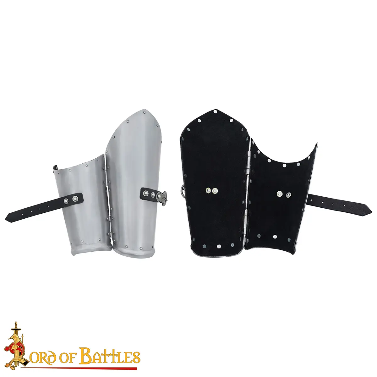 14th–15th Century Warrior Bracers | Steel Forearm Armor with Suede Lining - thumbnail 6