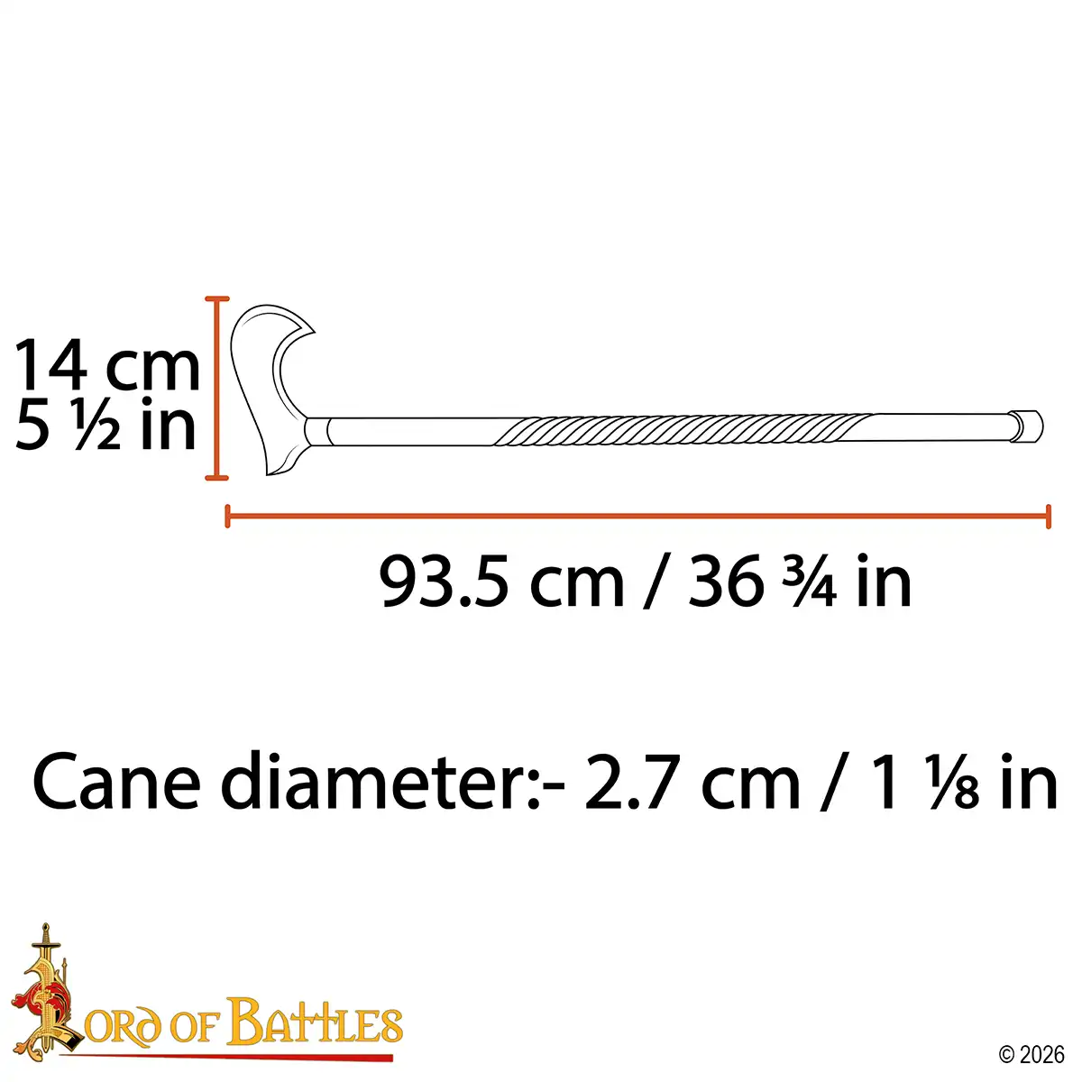 Chronicle Walking Cane - thumbnail 3