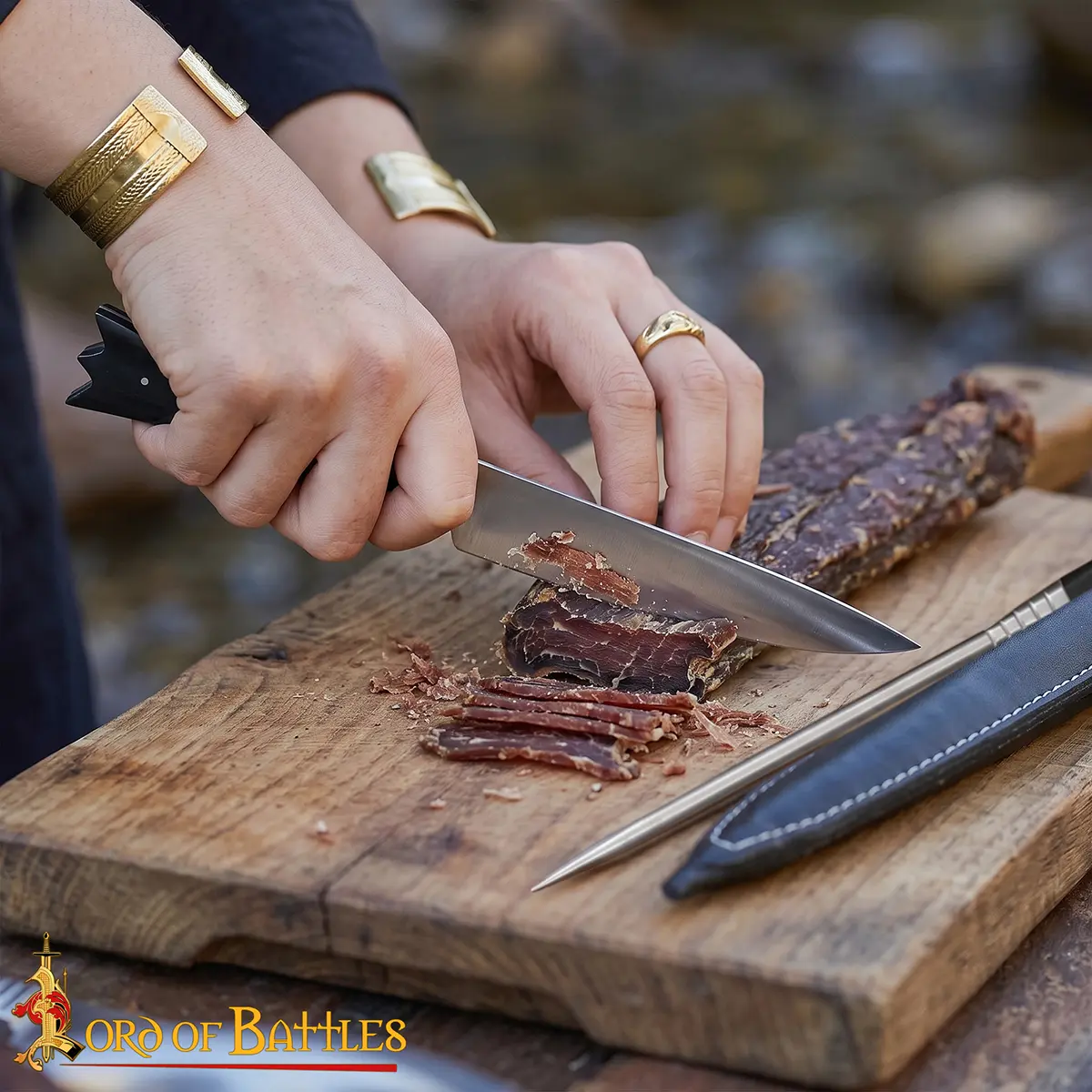 Primitive Medieval Cutlery Set with Horn Handle - thumbnail 2