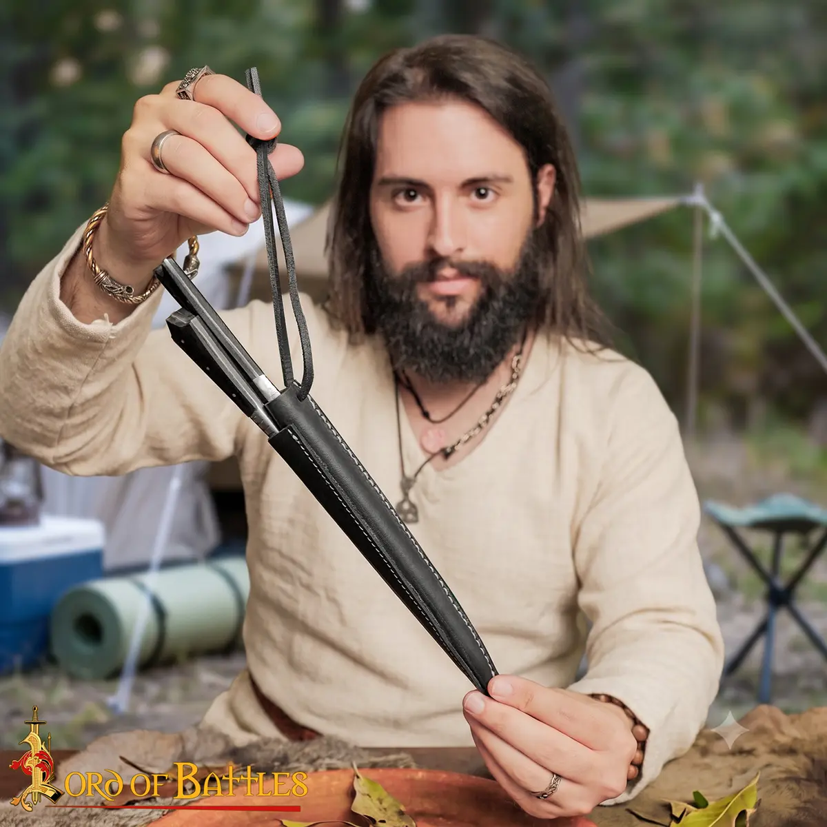 Primitive Medieval Cutlery Set with Horn Handle - thumbnail 7